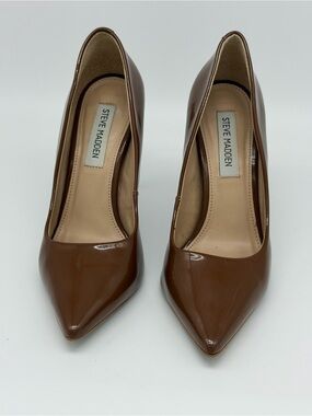 Steve Madden Brown Patent Pointed Toe Heels